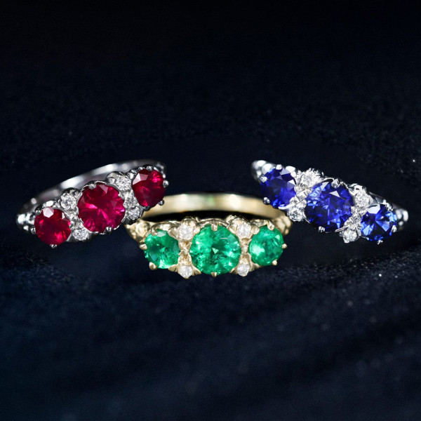 3.5ctw Round Cut Ruby Art-deco Engagement Ring