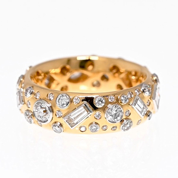 4ctw Multi-cut White Sapphire Two Tone Cigar Band
