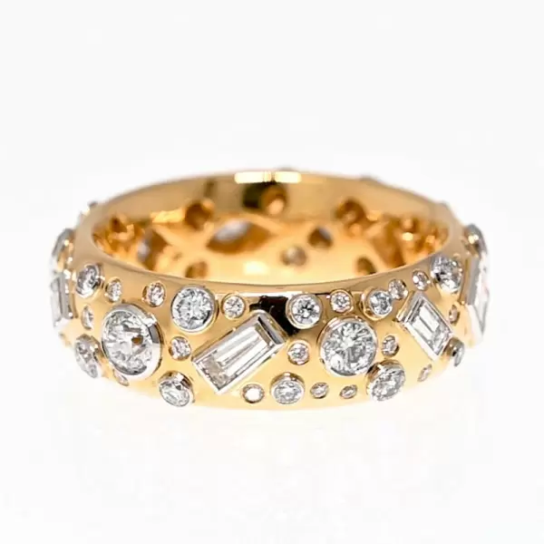 4ctw Multi-cut White Sapphire Two Tone Cigar Band