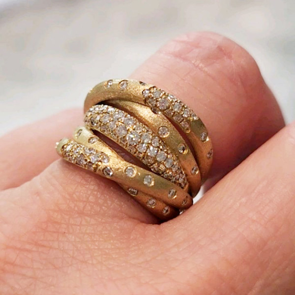 2ctw Flush Set Intertwined Bold Cocktail Ring
