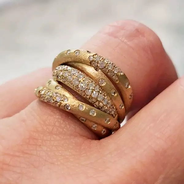2ctw Flush Set Intertwined Bold Cocktail Ring