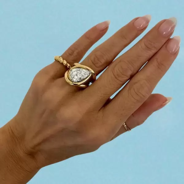4.2ct Pear Cut Intertwined Split Shank Engagement Ring