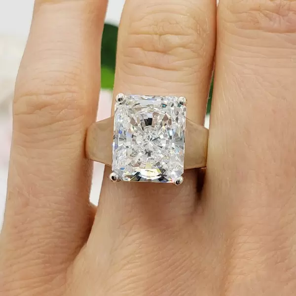 5ct Radiant Cut Matte Cigar Band Classic Engagement Ring