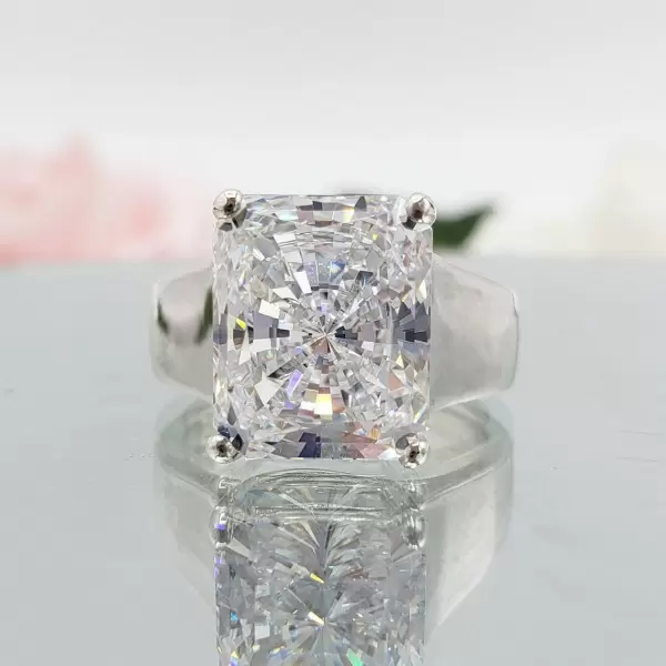 5ct Radiant Cut Matte Cigar Band Classic Engagement Ring