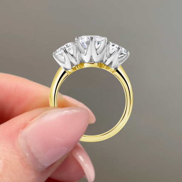 5ctw Oval Cut Two Tone Vintage Engagement Ring