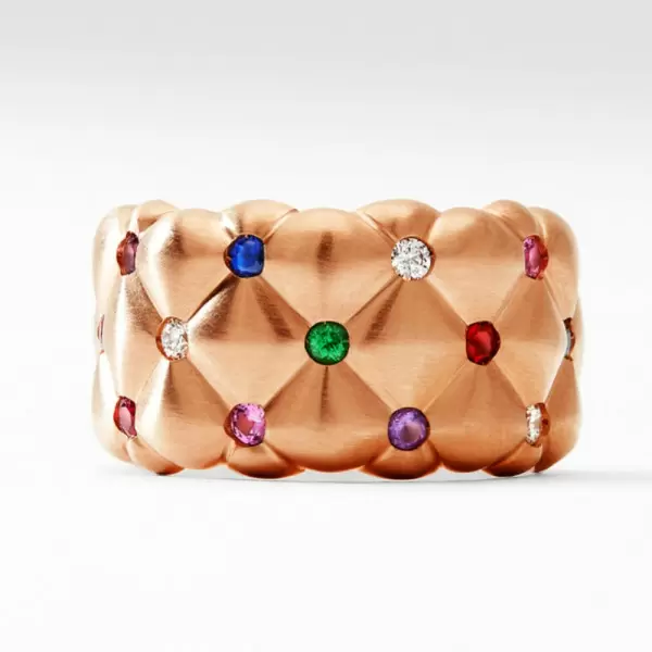 2ctw Round Cut Multicolor Sapphire Wide Cocktail Ring