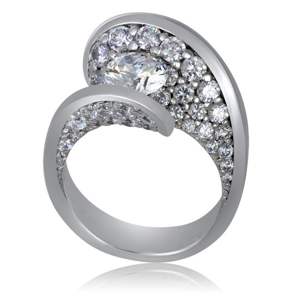 1.2ct Round Cut Curved Modern Engagement Ring