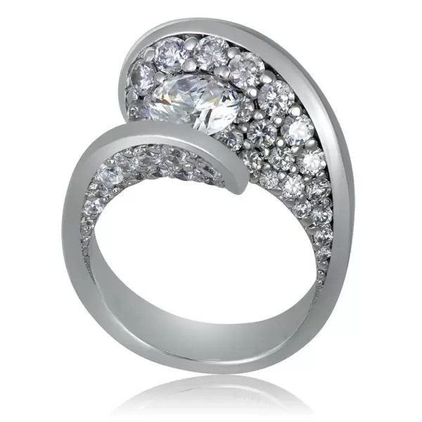 1.2ct Round Cut Curved Modern Engagement Ring