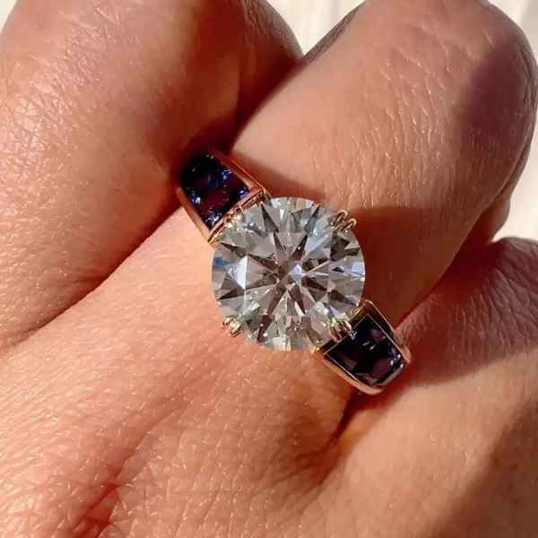3ct Round Cut White Sapphire Art-deco Engagement Ring