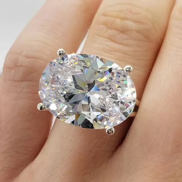 12.8ct East-west Oval Cut Solitaire Engagement Ring