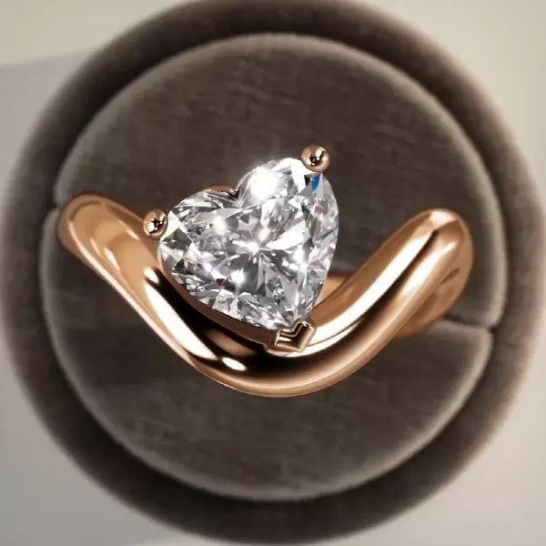 Heartring☆ Diamond Heart Ring in 14K Yellow Gold (1/8 ct. tw.)