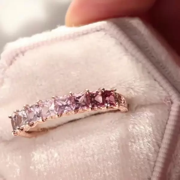 Princess Cut Pink Sapphire Engagement Ring