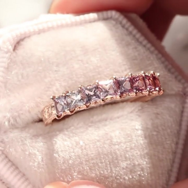 Princess Cut Pink Sapphire Engagement Ring