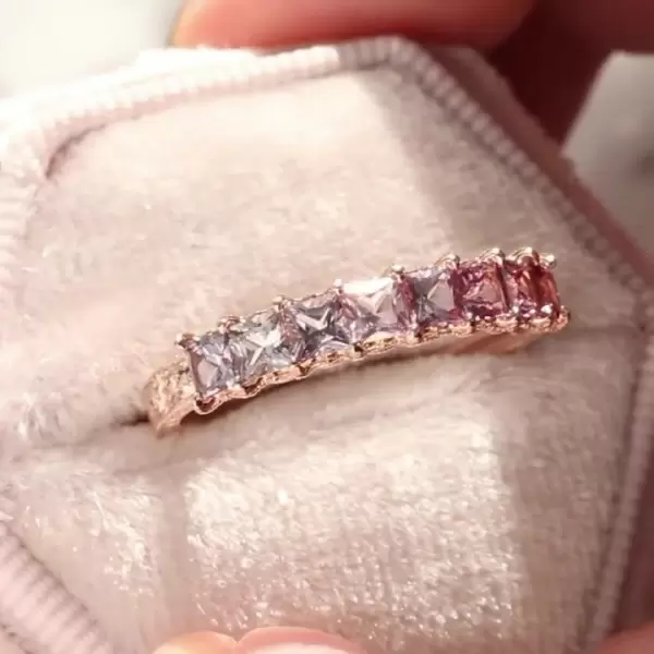 Princess Cut Pink Sapphire Engagement Ring