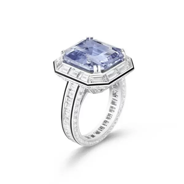 5ct Emerald Cut Blue Sapphire Engagement Ring 