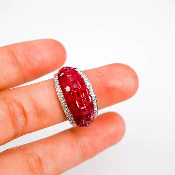 9.85ct Invisible Setting Ruby Cocktail Ring