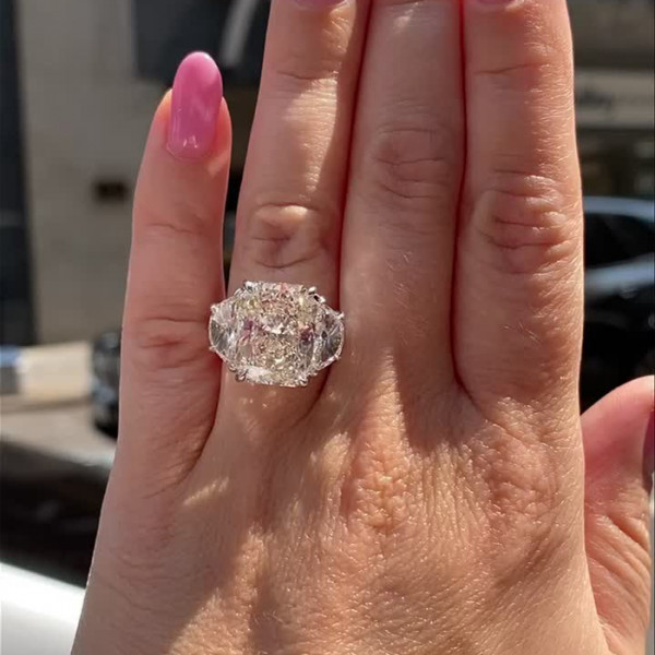 3.5ct Radiant Cut White Sapphire Engagement Ring