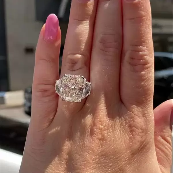 3.5ct Radiant Cut White Sapphire Engagement Ring