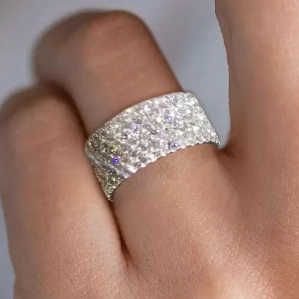 5ctw Round Cut White Sapphire Eternity Band for Men