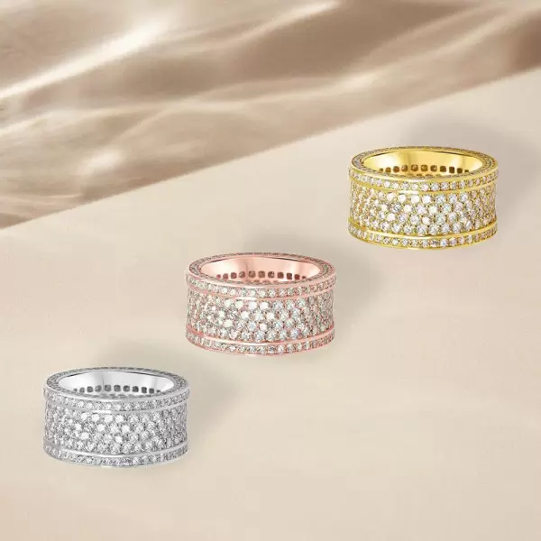 4ctw White Sapphire Three-side Eternity Ring