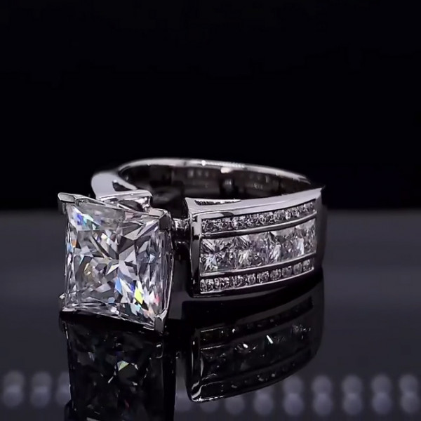 Princess Cut White Sapphire Engagement Ring