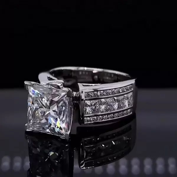 Princess Cut White Sapphire Engagement Ring