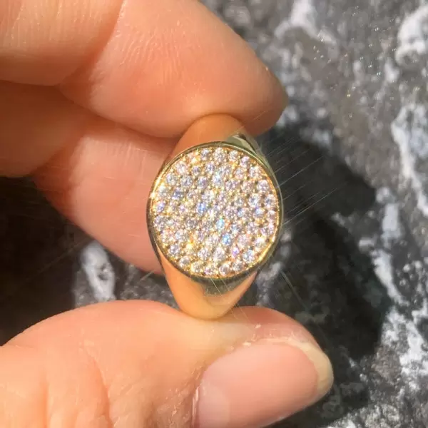 1.75ct Round Cut White Sapphire Men's Ring in Gold