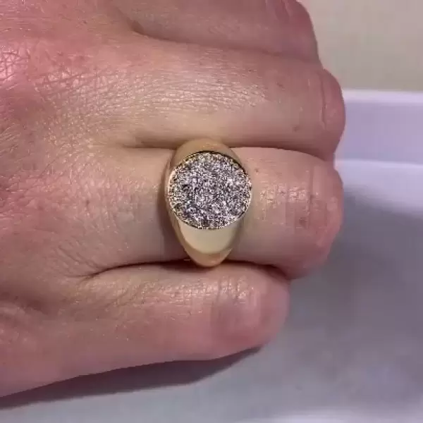 1.75ct Round Cut White Sapphire Men's Ring in Gold