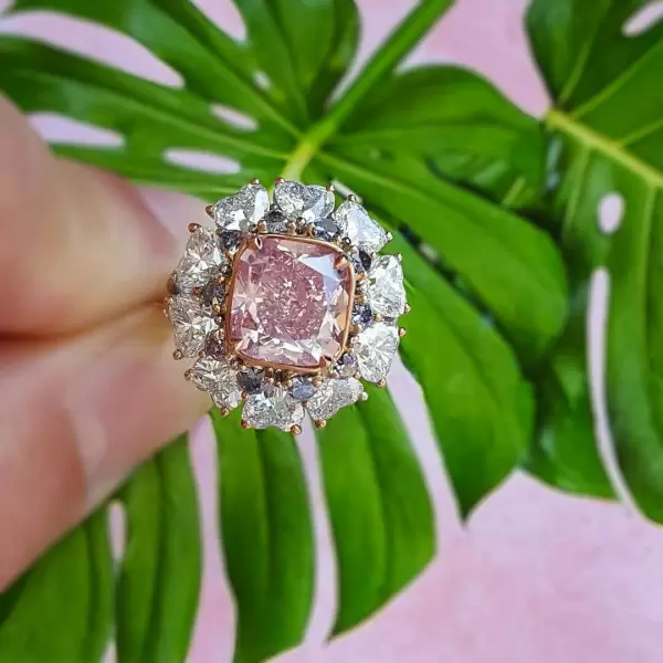 5ct Cushion Cut Pink Sapphire Engagement Ring