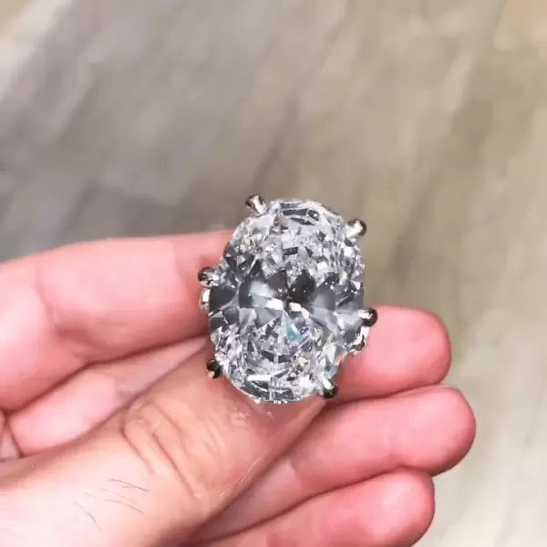 5.8ct Oval Cut White Sapphire Engagement Ring