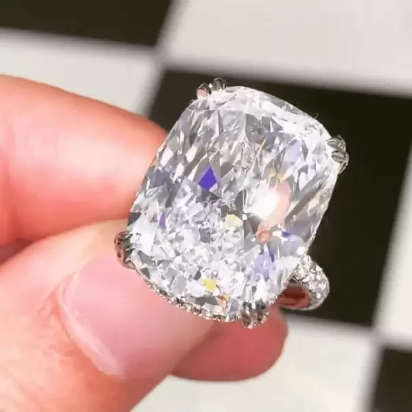 5ct Cushion Cut White Sapphire Classic Engagement Ring