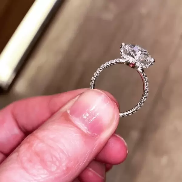 Oval Cut White Sapphire Engagement Ring