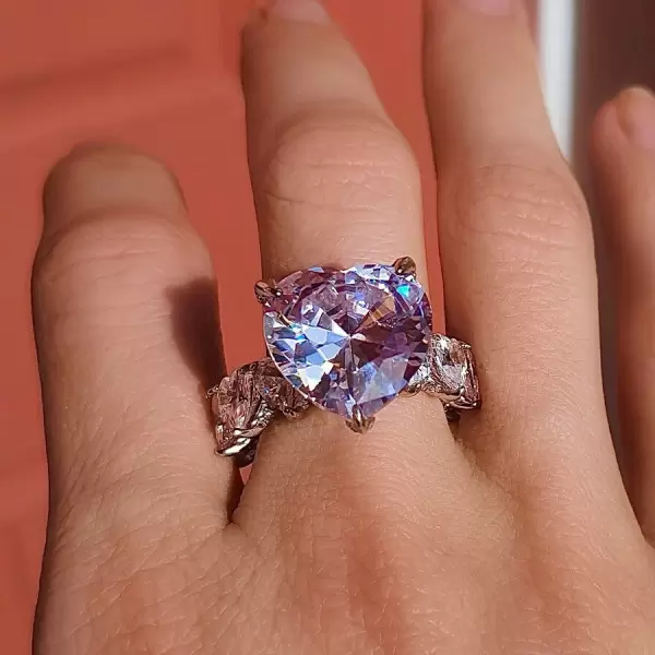 5.6ct Heart Cut White Sapphire Engagement Ring