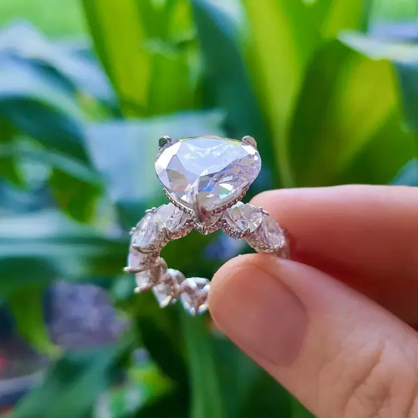 5.6ct Heart Cut White Sapphire Engagement Ring