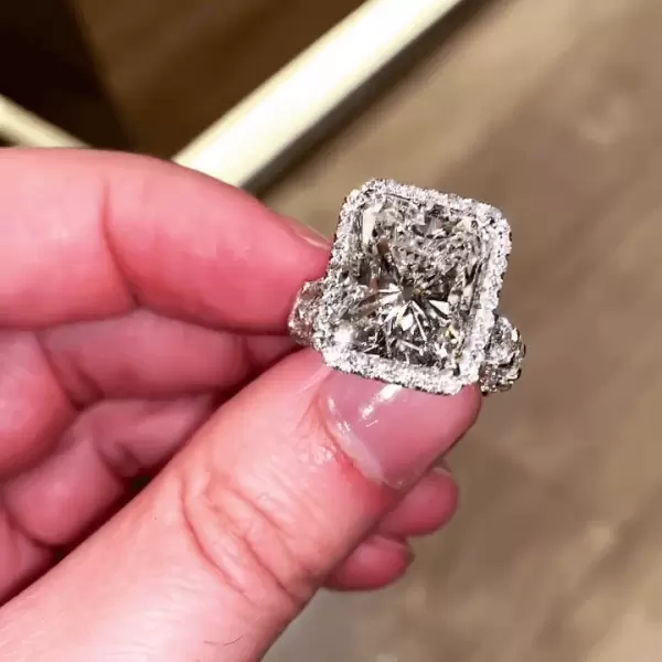 4.5ct Radiant Cut White Sapphire Engagement Ring
