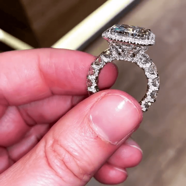 4.5ct Radiant Cut White Sapphire Engagement Ring