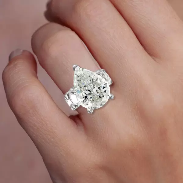9ct Pear Cut White Sapphire Engagement Ring