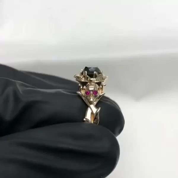 Rose Flower Skull Ring Halloween Gift