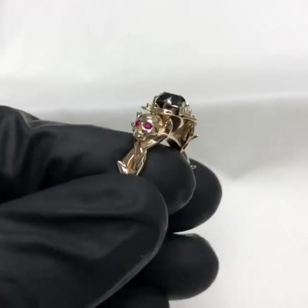 Rose Flower Skull Ring Halloween Gift