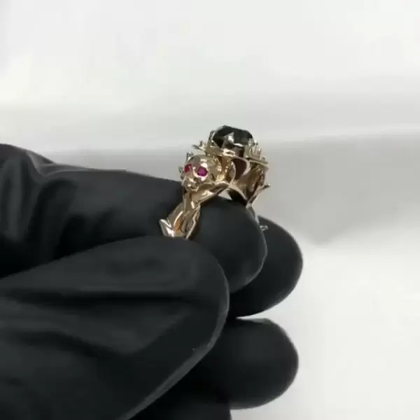 Rose Flower Skull Ring Halloween Gift