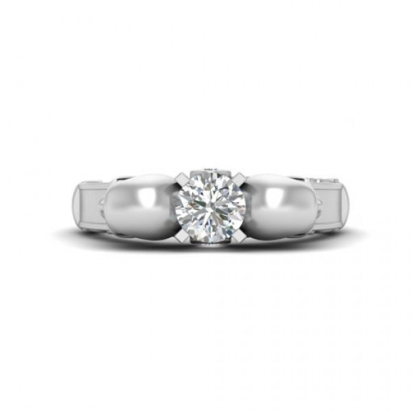 Round Cut 0.75ct Sterling Silver Skull Engagement Ring