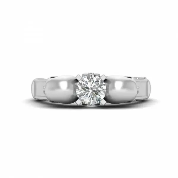Round Cut 0.75ct Sterling Silver Skull Engagement Ring
