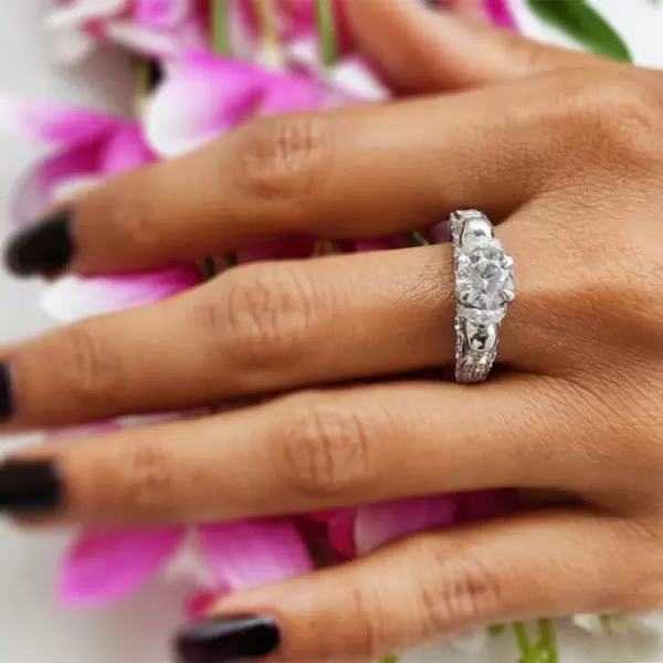 Round Cut 3.3ct Two Skull Sterling Silver Promise Ring