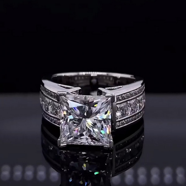 Princess Cut White Sapphire Engagement Ring