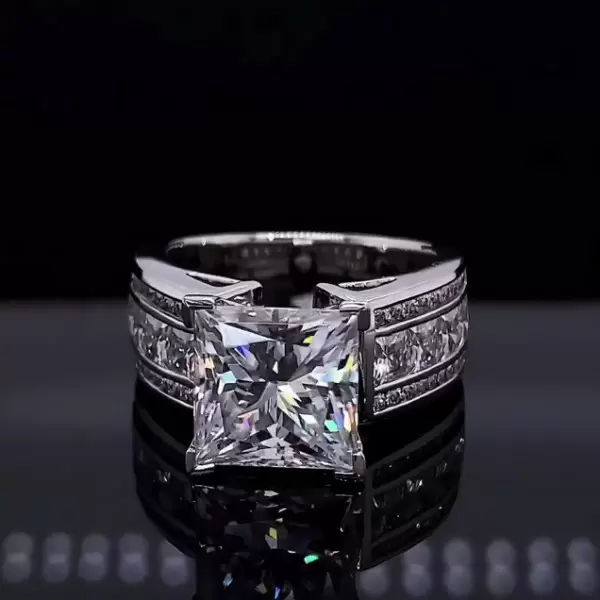Princess Cut White Sapphire Engagement Ring