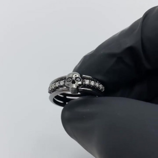 Black Gold Plating Skull ring Halloween Gift