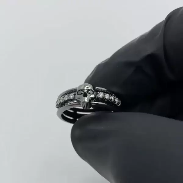 Black Gold Plating Skull ring Halloween Gift