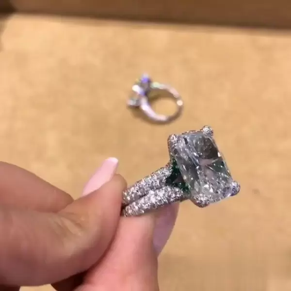5ct Cushion Cut White Sapphire Engagement Ring