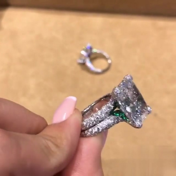 5ct Cushion Cut White Sapphire Engagement Ring
