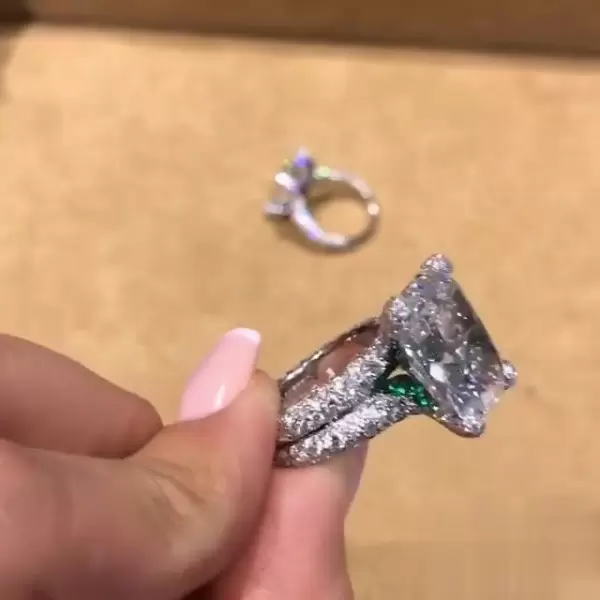 5ct Cushion Cut White Sapphire Engagement Ring